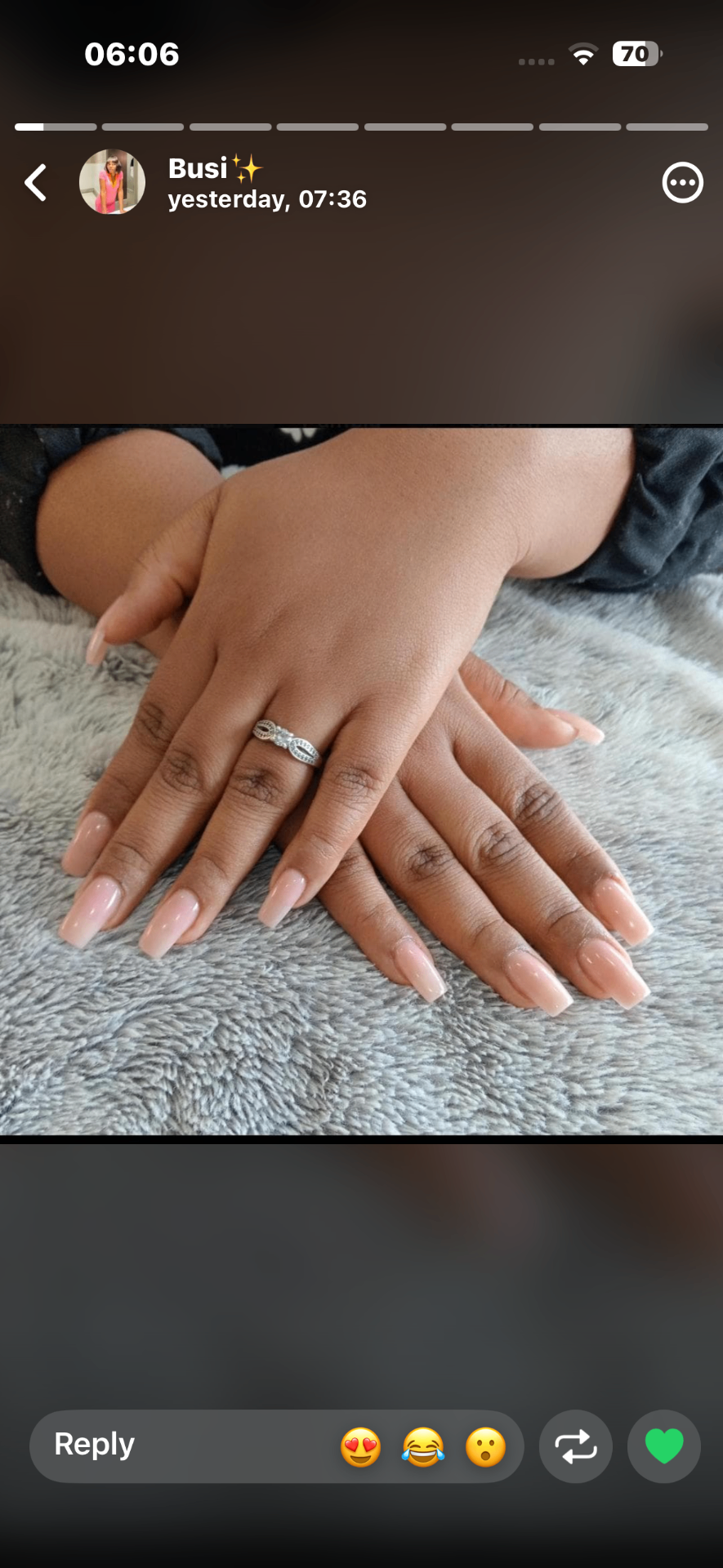 Nude nail finish